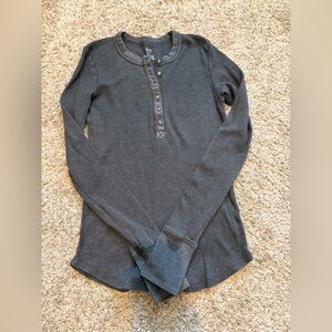 Aerie Gray Waffle Knit Top